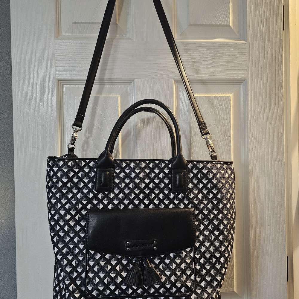 Stylish Black and White Patterned Women's Bag